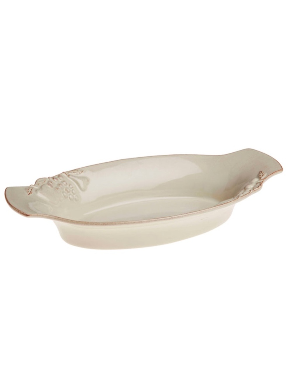 Casafina Madeira Harvest Small Oval Gratin Serving Dish in Vanilla Crème